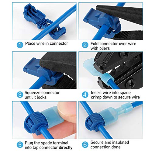 TICONN T Tap Wire Connectors, T Wire Quick Splice Connector, T Connectors for Wiring with Storage Case (360 Pcs) - style: 360 Pcs