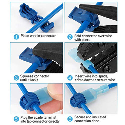 TICONN T Tap Wire Connectors, T Wire Quick Splice Connector, T Connectors for Wiring with Storage Case (360 Pcs) - style: 360 Pcs