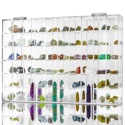 Adjustable Seashell Display Case Box Large Rock Fossil Arrowhead Case - size: Large Horizontal 60-Room Display Case-New
