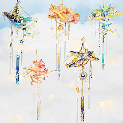 MU 3D Metal Puzzles Windbell Wind Chime C Model Kits Building for Adult and Teeners, Windchime Jigsaw Miniature DIY Sets, Birthday Gift - color: C Keep on Changing Every Day
