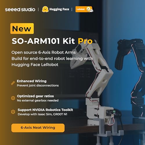 AI Robotic Arm Kit with Servo Motors – LeRobot SO-ARM101 Pro Low-Cost (Without 3D Printed Parts) | 6-DOF, Open-Source, Compatible with NVIDIA Jetson - size: Servo Motors Kit