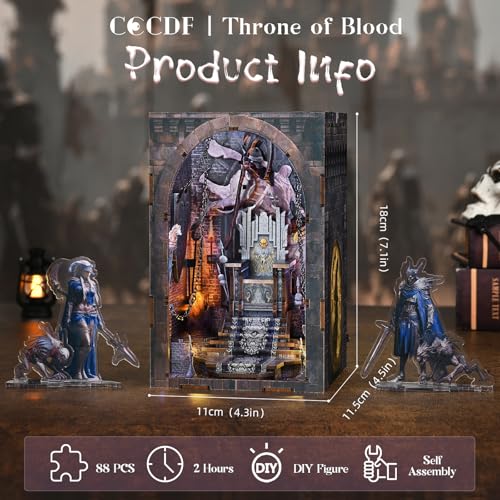 CCCDF Throne of Bones Book Nook Kit, Beginner DIY 3D Puzzle with LED - color: Throne of Bones