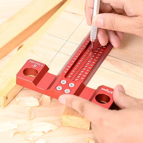 Precision Woodworking T Square 8inch, Reference Square for Layout & Setup - style: 8 inch