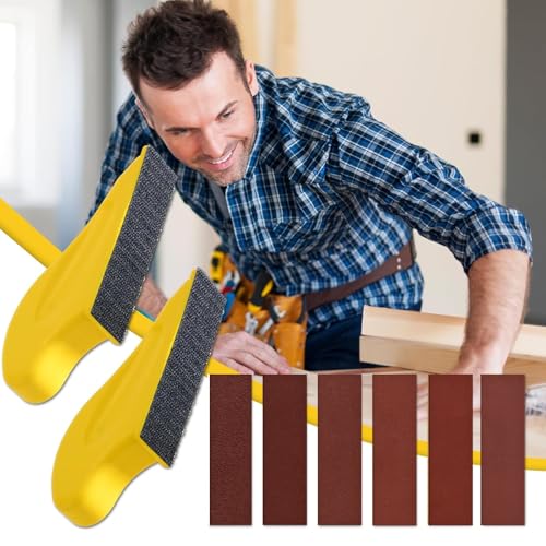 Micro Finger Sander for Crafts 2 Pack with 60 PCS 3.5 x 1 Inch Sandpaper 80 120 180 240 400 600 Grit Mini Gator Sanding for Crafts DIY Wood Finishing Tight Narrow Space Detail Polishing - color: 2 Pack Sander + 60 Sheets Sandpaper (Red)