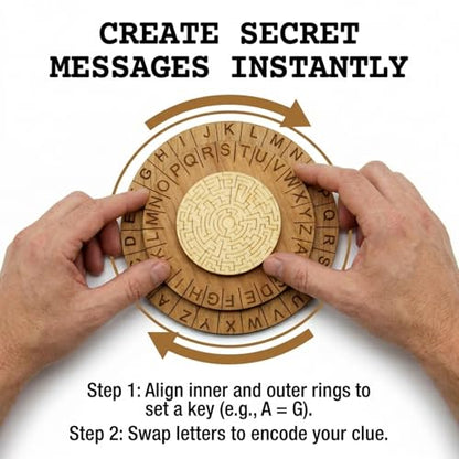 Labyrinth Cipher Wheel - Premium Escape Room Decoder Ring and Escape Room Prop (Pack of 2) - size: Labyrinth Cipher (Pack of 2)