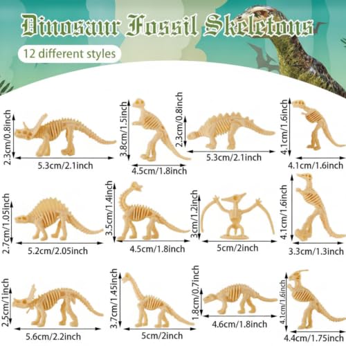 Lewtemi 240 Pcs Mini Dinosaur Skeletons for Sand Dig and Science Play
