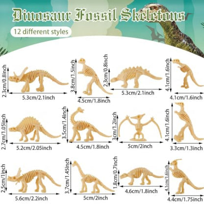 Lewtemi 240 Pcs Mini Dinosaur Skeletons for Sand Dig and Science Play