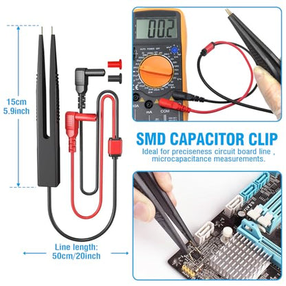 Electrical Multimeter Test Leads Set with Alligator Clips Crocodile Alligator Clips Electrical Test Hook Test Probes Lead Professional Kit for Electric Circuit Connection, DIY School Experiments - color: Test Kit-4