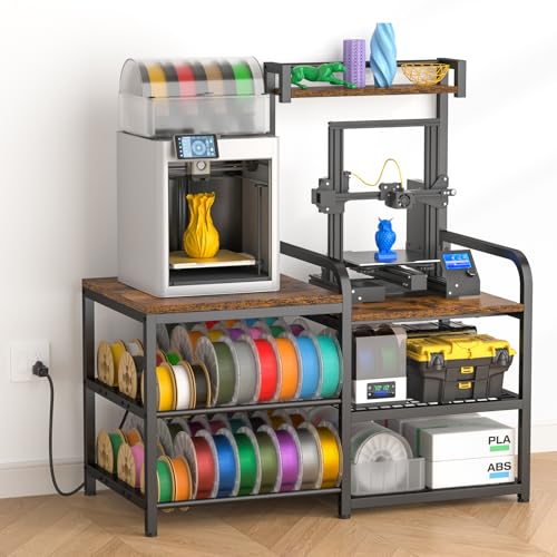 Dual‑Zoned 3D Printer Table with Filament Storage&AMS System Storage Panel.