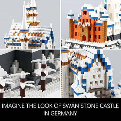 Vziimo Germany Swan Stone Castle Micro Building Blocks Set, Famous World Architecture Model Collection Building Toys for Teens Adults 14+ (2800 PCS) - style: Castle