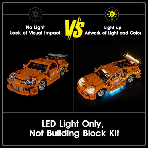 LED Light for Lego 42204 Fast and Furious Supra-MK4 Set, Light Kit Compatible with Lego 42204 Building Blocks Model, Not Included The Model Set - style: 42204