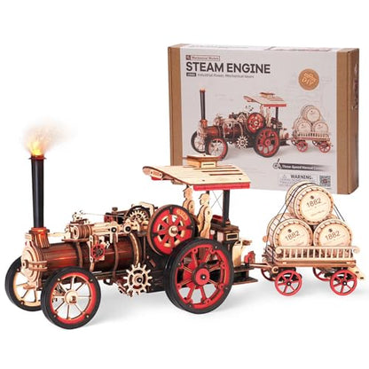 3D Wooden Puzzles for Adults, Steam Locomotive Model Cars Kits for Adults, 3D Wood Puzzle Adult, Valentines Day Gift Model Building Kits, Train/Hobbies/Crafts
