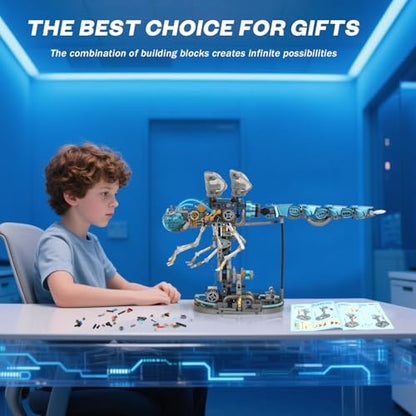 Mechanical Dragonfly Building Blocks STEM Kit - Insect Animal World Model with LED Light & Display Stand, Educational Toys for Boys Ages 12+ & Adults and Kids, Creative Birthday Gift - color: Dragonfly