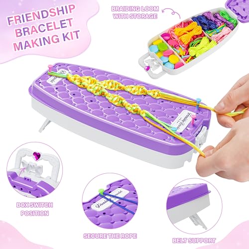 Friendship Bracelet Making Kit for Girls Ages 6-12, DIY Jewelry Craft Toy - color: Purple