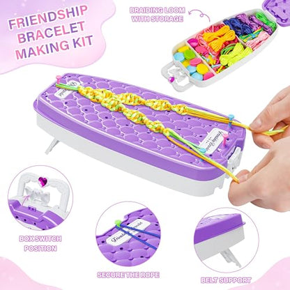 Friendship Bracelet Making Kit for Girls Ages 6-12, DIY Jewelry Craft Toy - color: Purple