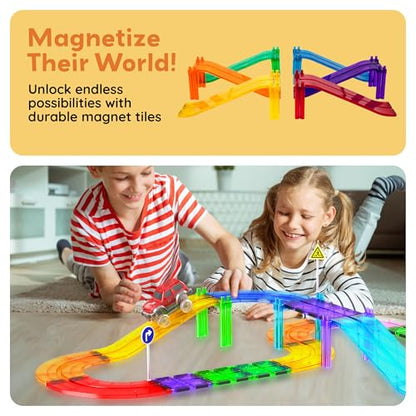PicassoTiles 6 Piece Ramp Expansion Pack, Magnetic Tile Ramps for STEM Sets - color: 6 Pcs Race Track Ramp
