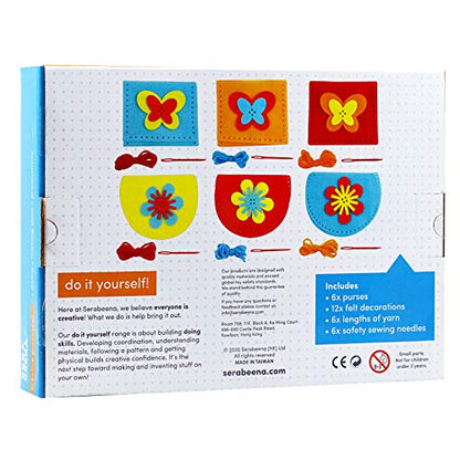 Serabeena Sewing Kit for Kids - Sew Felt Purses | 6 Kits Ages 4-8
