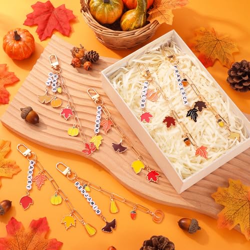 CraftyDream 558 Pcs Fall Charm Keychain Making Kit DIY Craft Gift - style: Fall