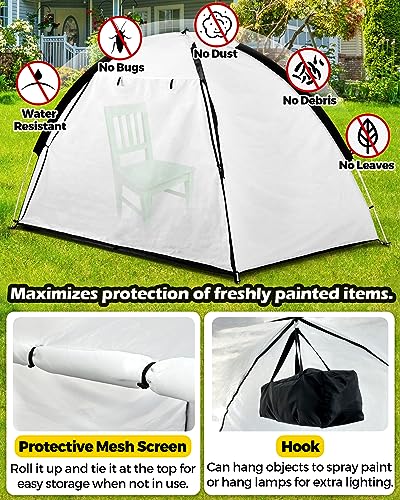 7x4x4ft Portable Spray Paint Booth Tent, Paint Tent with Built-in Floor - color: 7x4x4ft-Medium(Assembly)