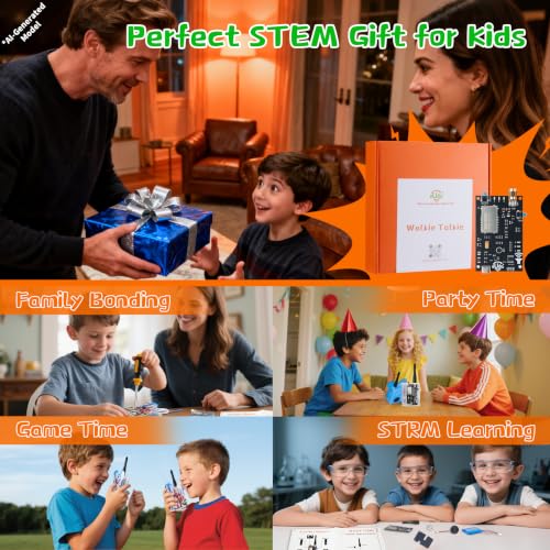 eUda+ STEM Walkie-Talkies Kit Building Toys for Boys Age 8-12-14-16-17+ Educational Games for Kids 8-12 Stem Kits for Kids Age 12-14 DIY Kits for Kids Teenage Girl Gifts (Assembly Version, RTC) - size: Assembly Version, Rec-Transparent Clear (RTC)