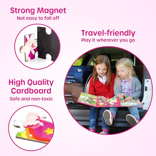 SYNARRY Unicorn Princess Fairy Magnetic Puzzle for Girls Ages 3-5 - style: Unicorn