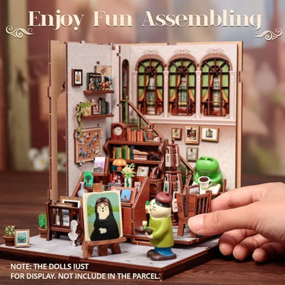 Cutefun Book Nook Kit - DIY Miniature Dollhouse Kit for Adults and Teens - color: Gallery Bookstore