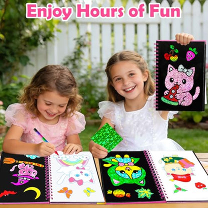 FUNNYB&G Foil Art Craft Kit for Kids, Sparkly Birthday Gift Toy for Girls - style: Little Cat