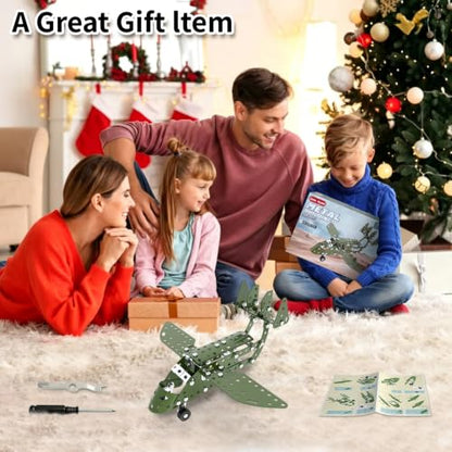 Jixin Xyzhi 3D Metal Airplane Model Kit – Metal Building Kit, STEM DIY Construction Set for Kids Ages 8-16, Mechanical Model Toy, Creative Gift for Boys & Girls (Plane) - style: Plane