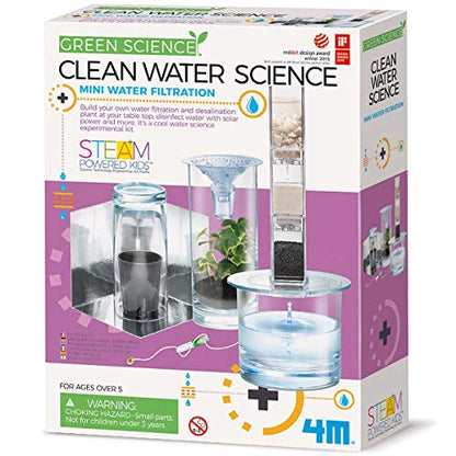 4M Clean Water Science - Climate Change, Global Warming, Lab - STEM Toys Educational Gift for Kids & Teens, Girls & Boys - style: Clean Water Science