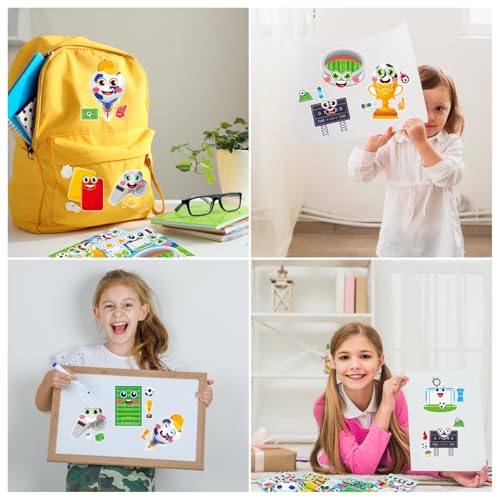 Soccer Make a Face Stickers 24 Sheets, Sports Crafts for Boys - color: Soccer