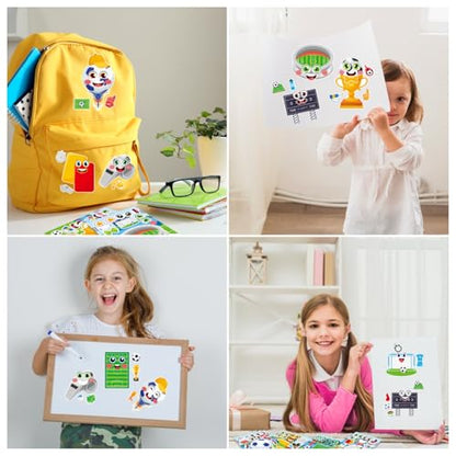 Soccer Make a Face Stickers 24 Sheets, Sports Crafts for Boys - color: Soccer