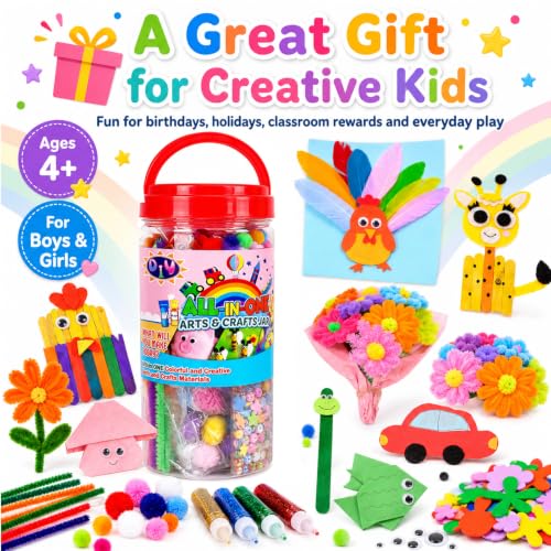 FUNZBO Arts and Crafts Supplies for Kids - Toddler DIY School Craft Set - size: Jar Set (Medium)