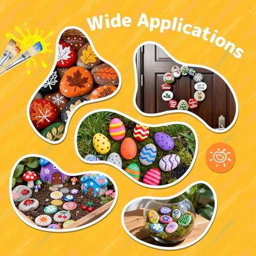 Simetufy 100Pcs 2"-3" River Rocks for Painting Bulk, Flat & Smooth Natural Stones for Arts & Crafts, Kindness, Decoration for Kids & Adults (Pack of 2) - size: 2-3in -100pcs (Pack of 2)