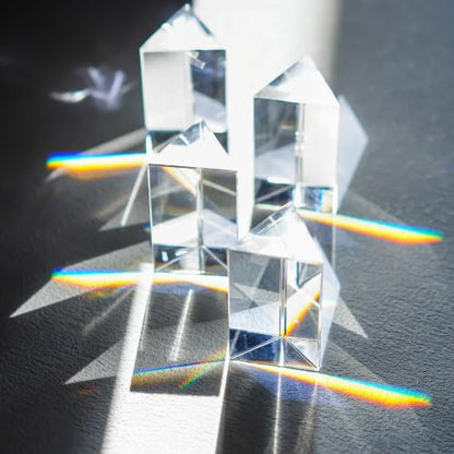 QFkris 12PCS 50mm/2inch Optical Glass Triangular Prism - color: 12-packs
