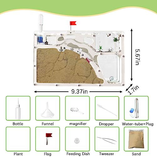 ELNMLHT Ant Farm Castle, Ant Farms with Yellow Sand and Tool Kit, Ant Colony Observation Kit, Ant Viewing Habitat Science Kit, Educational & Learning Science Kit for Kids, Adults, Student - color: Ant Farm a