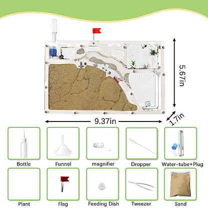 ELNMLHT Ant Farm Castle, Ant Farms with Yellow Sand and Tool Kit, Ant Colony Observation Kit, Ant Viewing Habitat Science Kit, Educational & Learning Science Kit for Kids, Adults, Student - color: Ant Farm a