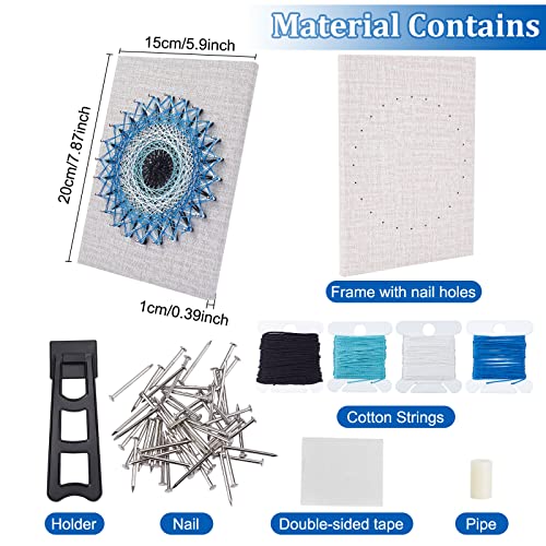 WEBEEDY DIY 3D String Art Kit for Adults Beginners, Evil Eye Craft Kit, Include All Necessary Accessories and Frame, Christmas Home Wall Decorations Unique Gift - color: Evil Eye