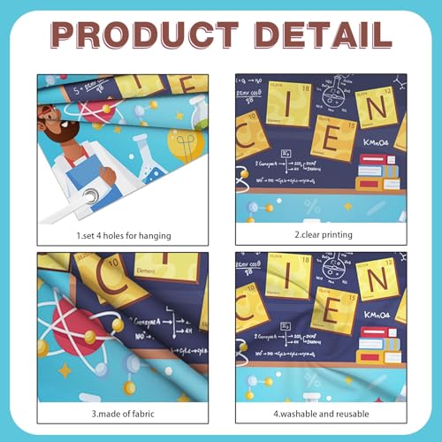 AIBIIN Science Birthday Party Backdrop Chemical Experiments Science Party Decorations Background for Kids Chemistry Lab Mad Scientist Equipment Science Research Banner 7 x 5ft - size: 7x5ft