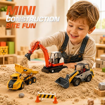 iPlay, iLearn Heavy Duty Construction Site Playset, Metal Dump Truck Digger