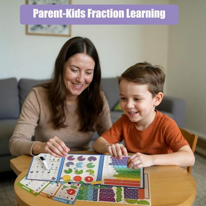 Magnetic Fraction Demonstration Book – 164CPS Magnetic Fraction Learning Tiles Montessori Manipulatives for Elementary School, Fraction Educational Puzzle for Classroom & Homeschool Toys for Kids