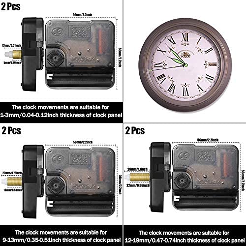 Mudder 6 Pack Silent Clock Movement Mechanism, 13/20/28 mm - size: 13/20/28 mm