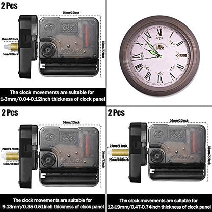Mudder 6 Pack Silent Clock Movement Mechanism, 13/20/28 mm - size: 13/20/28 mm