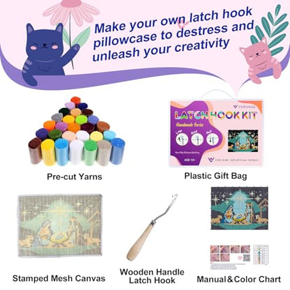 Ginkgo Leaf Latch Hook Kits for Adults Kids Beginners Fall Latch Hook Rug Kit Autumn Pre-Printed Hook and Latch Carpet Making Kits Cross-stitch DIY Wall Hanging Crochet Set 20x15 In. Craft Gift - color: Ginkgo Leaf Rug