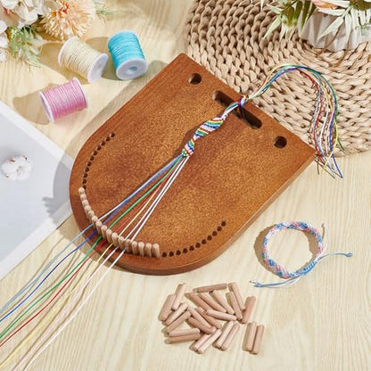 BENECREAT Wooden Bracelet Maker, Bracelet Making Kit for Multicord Knitting, Braiding Tool for Friendship Bracelet Making and DIY Jewelry, Wristband Crafts Making Tool Braiding Tool