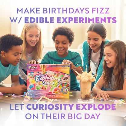 Playz Edible Exploding Candy Making Kit for Kids Age 8-12, 29+ Fun Science - style: Exploding Candy