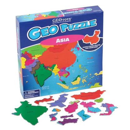 GeoPuzzle Asia Jigsaw Puzzles, 50 Pc Map Puzzle for Kids Ages 6 and Up - color: 1 Set-asia
