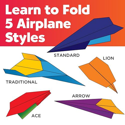 Creativity for Kids Stunt Squadron Fold & Launch Paper Airplanes: Create 80 Paper Airplanes, STEM Science Kit for Kids, Airplane Craft Kit for Kids, Gifts and Toys for Boys (Ages 6+) - style: Large Kit - 80 Airplanes