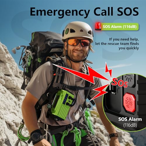 Emergency Weather Radio Battery Powered 5000mAh/18500mWh, Solar Hand Crank - color: Light Green