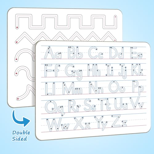 Handwriting Practice Dry Erase Board – ABC Alphabet Tracing for Kids Ages 3-5 | Small Whiteboard for Pre-K, Toddler, Preschool, Kindergarten Learning Activities and Homeschool Supplies “9" x 12" - style: Alphabet