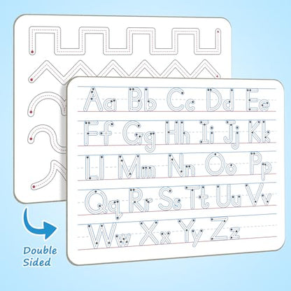 Handwriting Practice Dry Erase Board – ABC Alphabet Tracing for Kids Ages 3-5 | Small Whiteboard for Pre-K, Toddler, Preschool, Kindergarten Learning Activities and Homeschool Supplies “9" x 12" - style: Alphabet